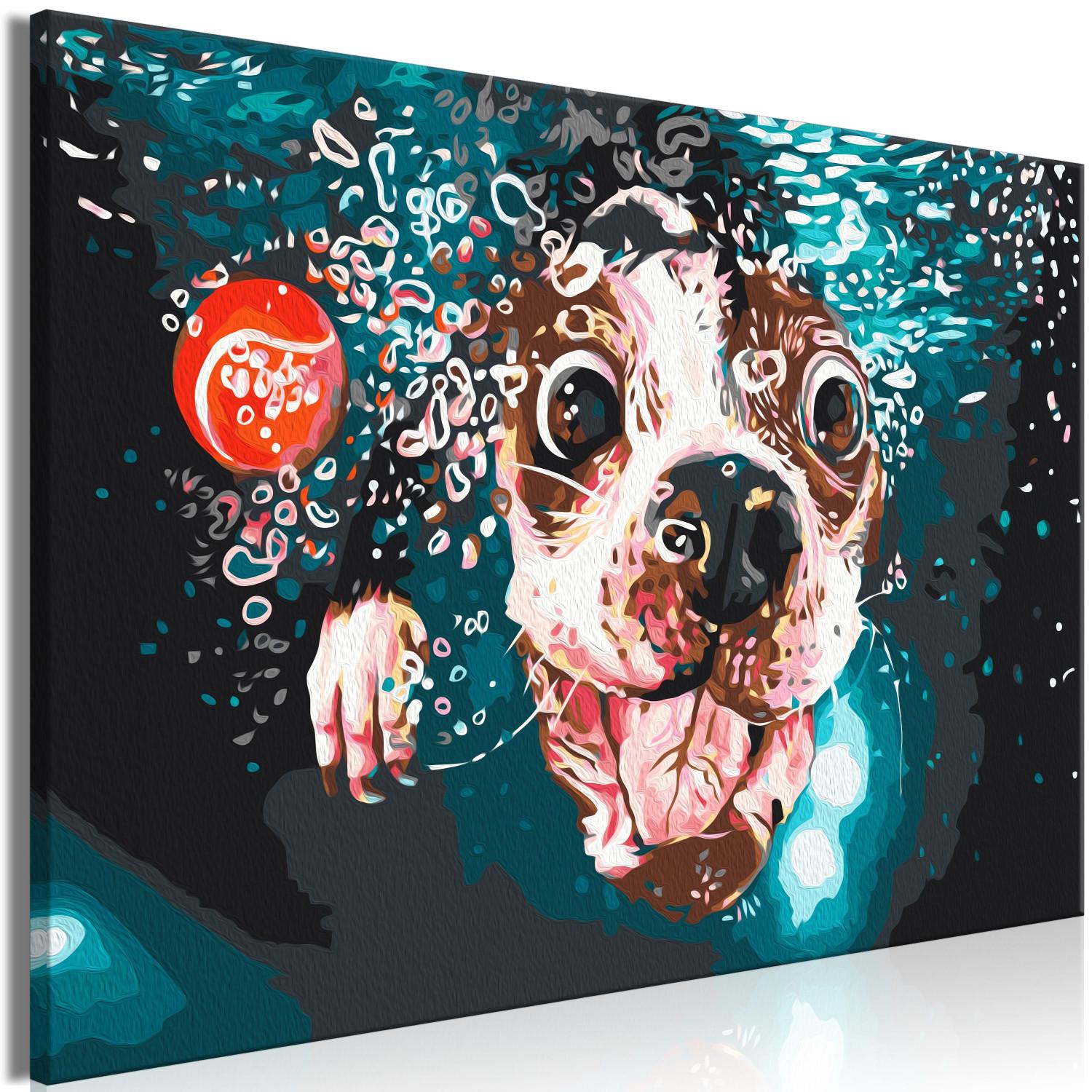 Cuadro para pintar por números Underwater Dog