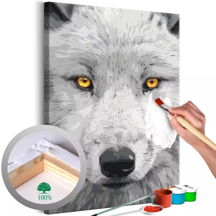 Cuadro numerado para pintar Silver Wolf