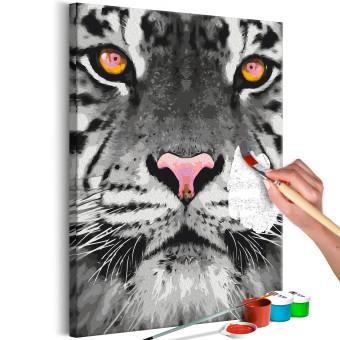 Cuadro numerado para pintar Regal White Tiger