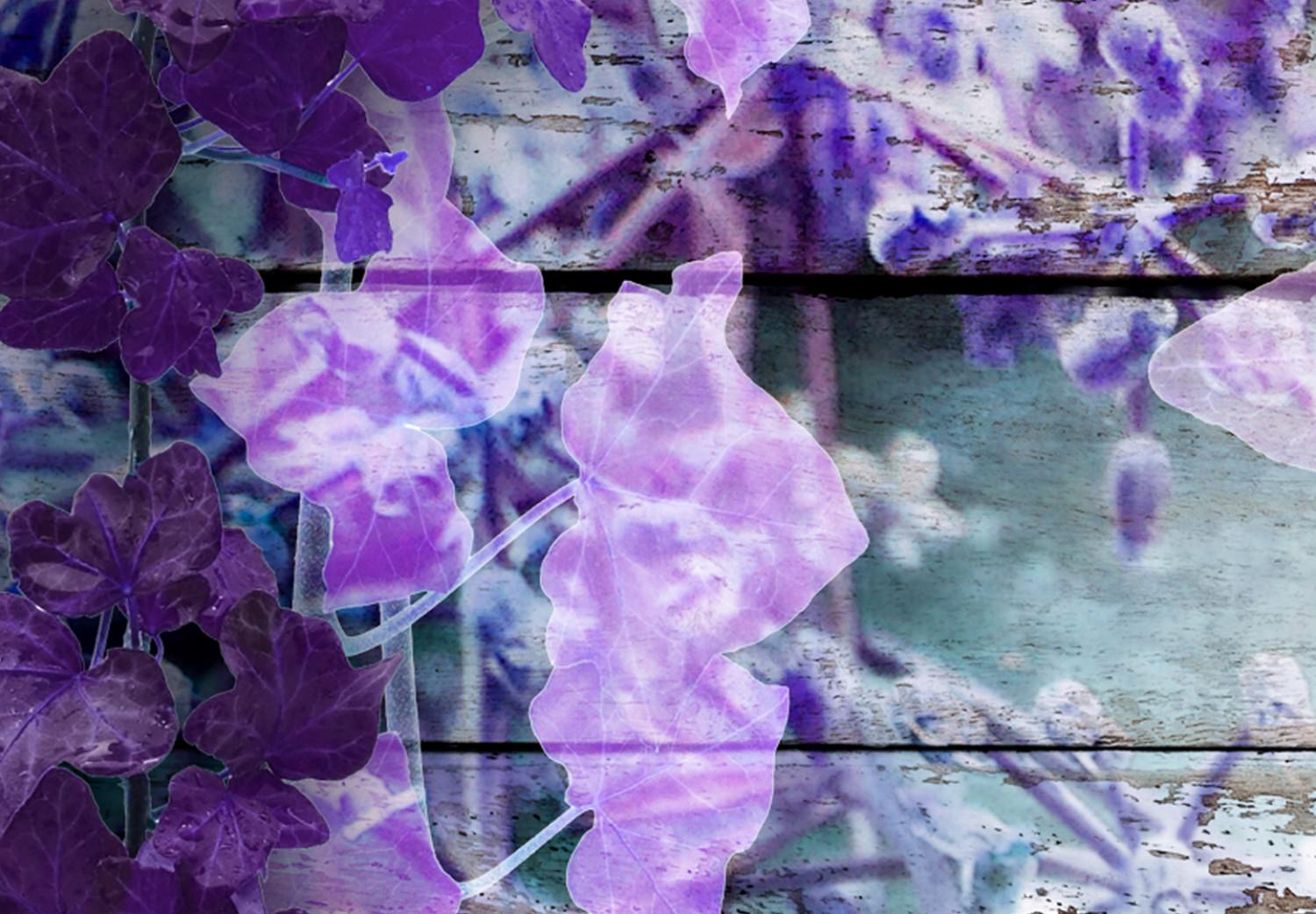 Cuadro moderno Encanto lavanda (1 pieza) ancho - flores moradas, tablas
