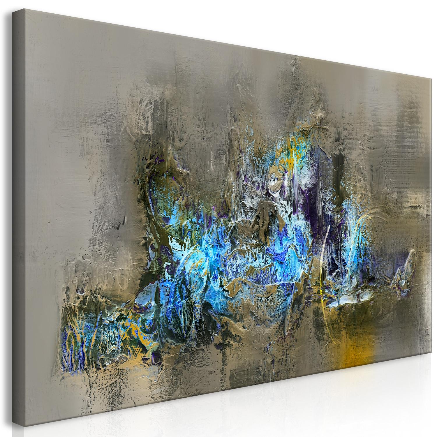 Cuadro Luz azul (1 pieza) ancho - abstracción moderna en tono sepia
