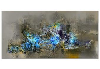 Cuadro Luz azul (1 pieza) ancho - abstracción moderna en tono sepia