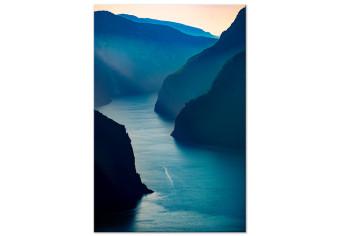 Cuadro Aurlandsfjord (1 pieza) vertical - paisaje azul entre montañas