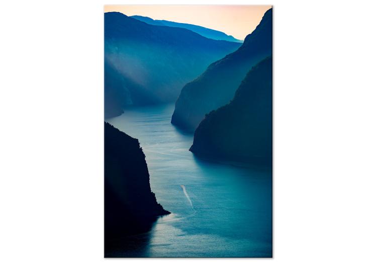 Aurlandsfjord (1 pieza) vertical - paisaje azul entre montañas