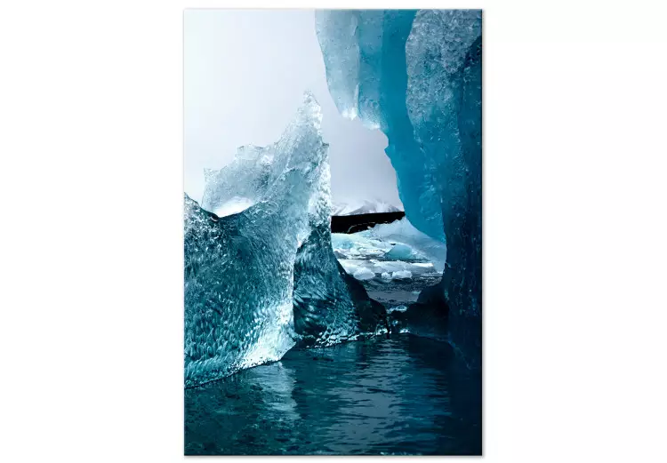 Abstracción glaciar (1 pieza) vertical - paisaje invernal con agua