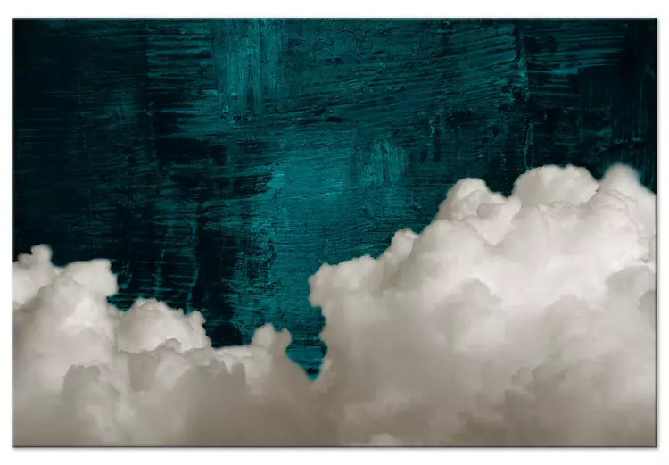 Abstracción esmeralda (1 pieza) grande - nubes sobre fondo verde