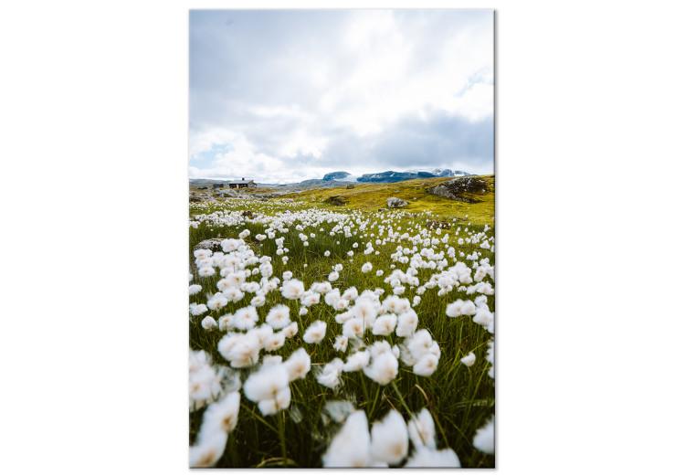 Pradera en el norte (1 pieza) vertical - paisaje primaveral con flores
