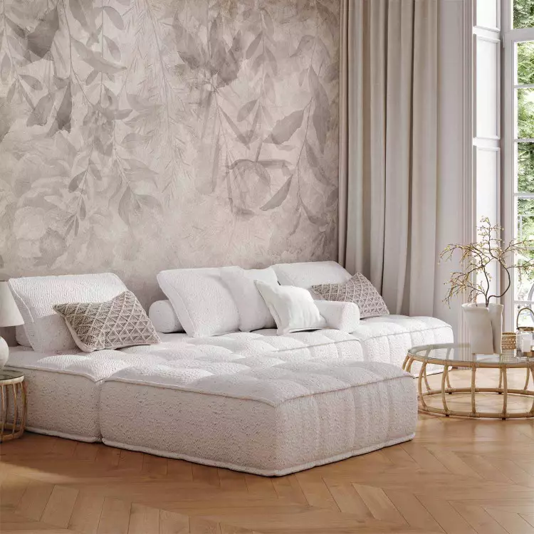 Ramitas beige - abstracción con motivo inspirado en la naturaleza