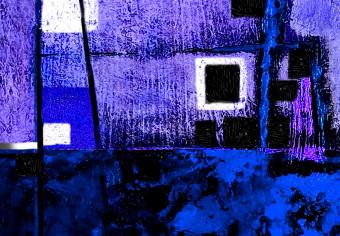 Cuadro moderno Ciudad violeta (1-pieza) estrecho - abstracción en tonos oscuros