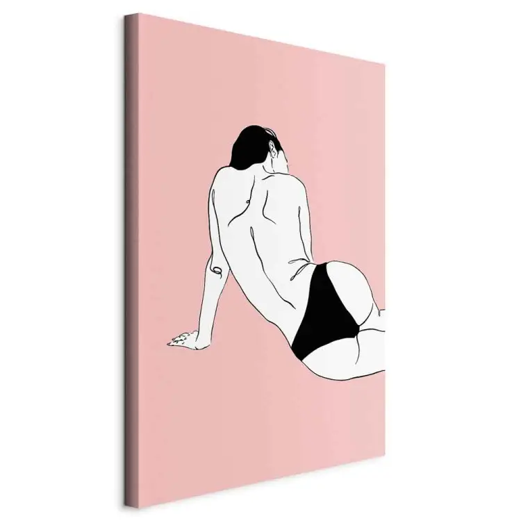 Cuerpo femenino vertical - figura femenina sobre fondo rosa