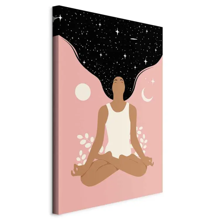 Yoga matutino vertical - figura femenina, amor propio