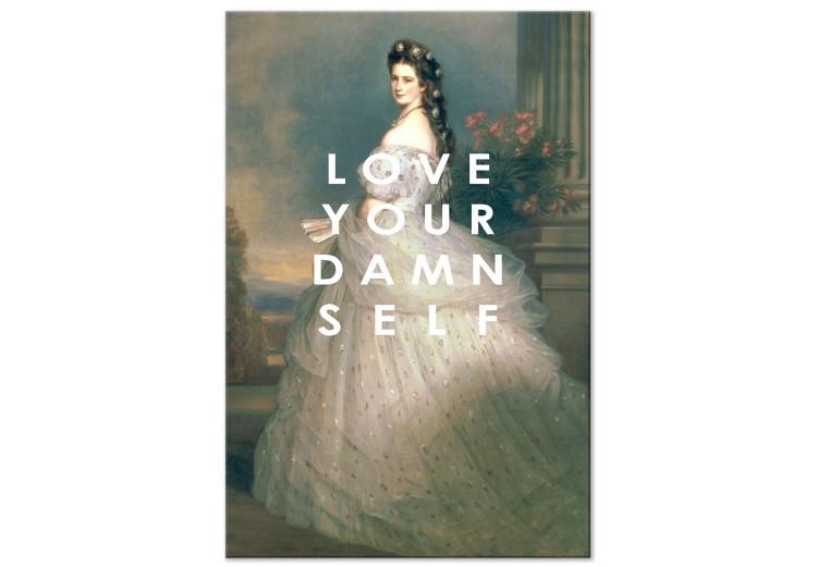 Love Your Damn Self (1 pieza) vertical - figura femenina y letras
