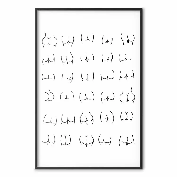 Formas femeninas: composición de nalgas en blanco contrastante.