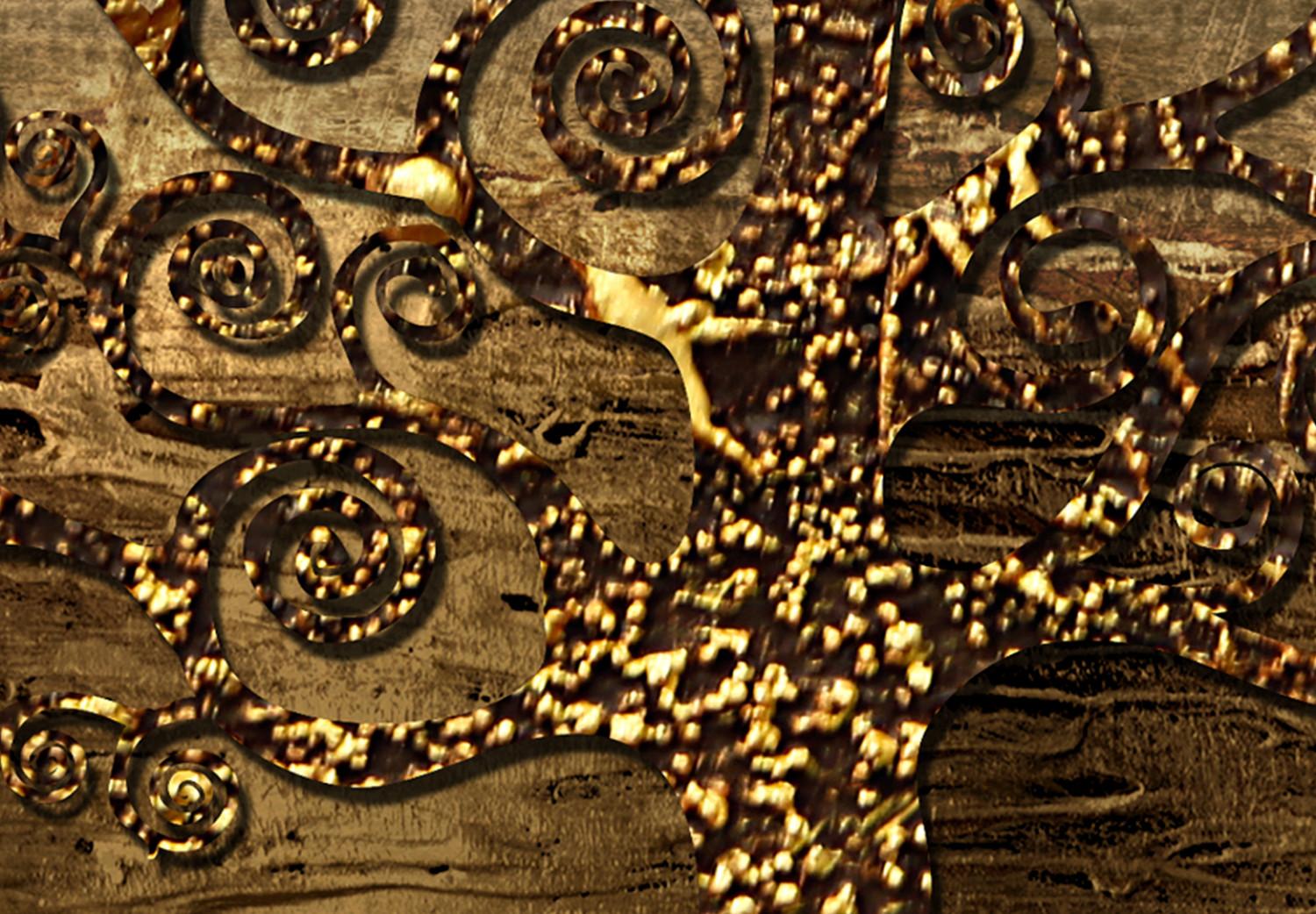 Cuadro decorativo Ramas doradas (1 pieza) ancho - abstracto en forma de árbol
