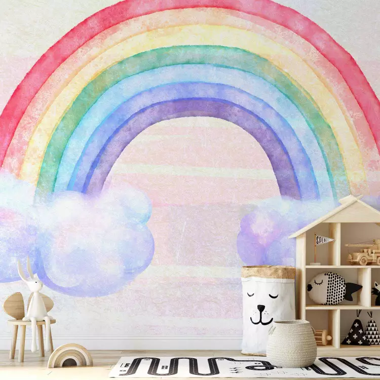 Fotomural decorativo Arcoiris mágico - composición colorida ideal para habitación infantil