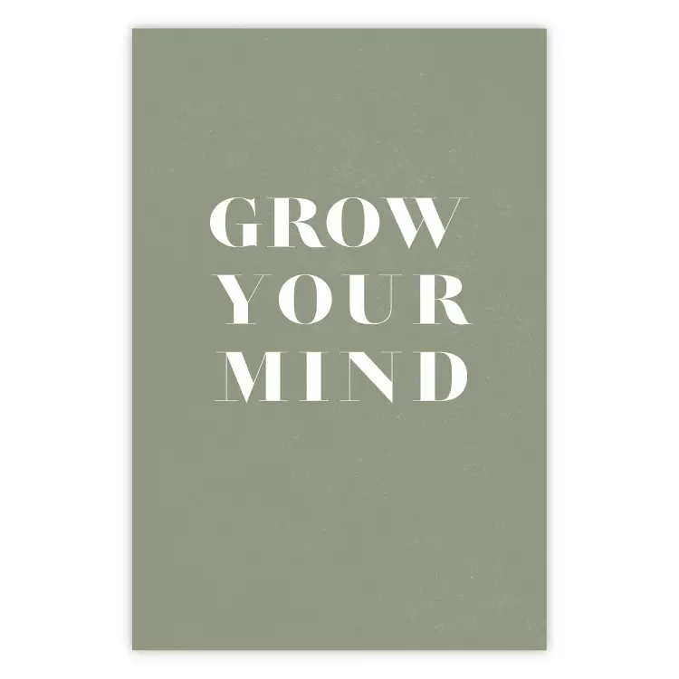 Cultiva tu mente - Letra en inglés sobre gris contrastante