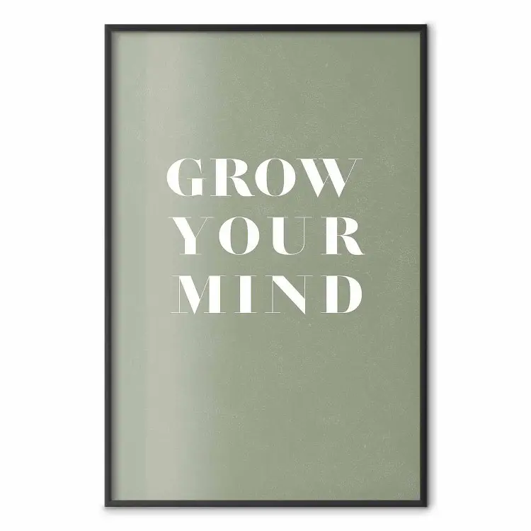 Cultiva tu mente - Letra en inglés sobre gris contrastante