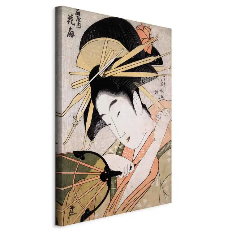 Ōgiya no uchi Hanaōgi - retrato de mujer asiática