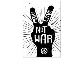 Cuadro moderno No a la guerra (1 parte) - signo en blanco y negro con letras