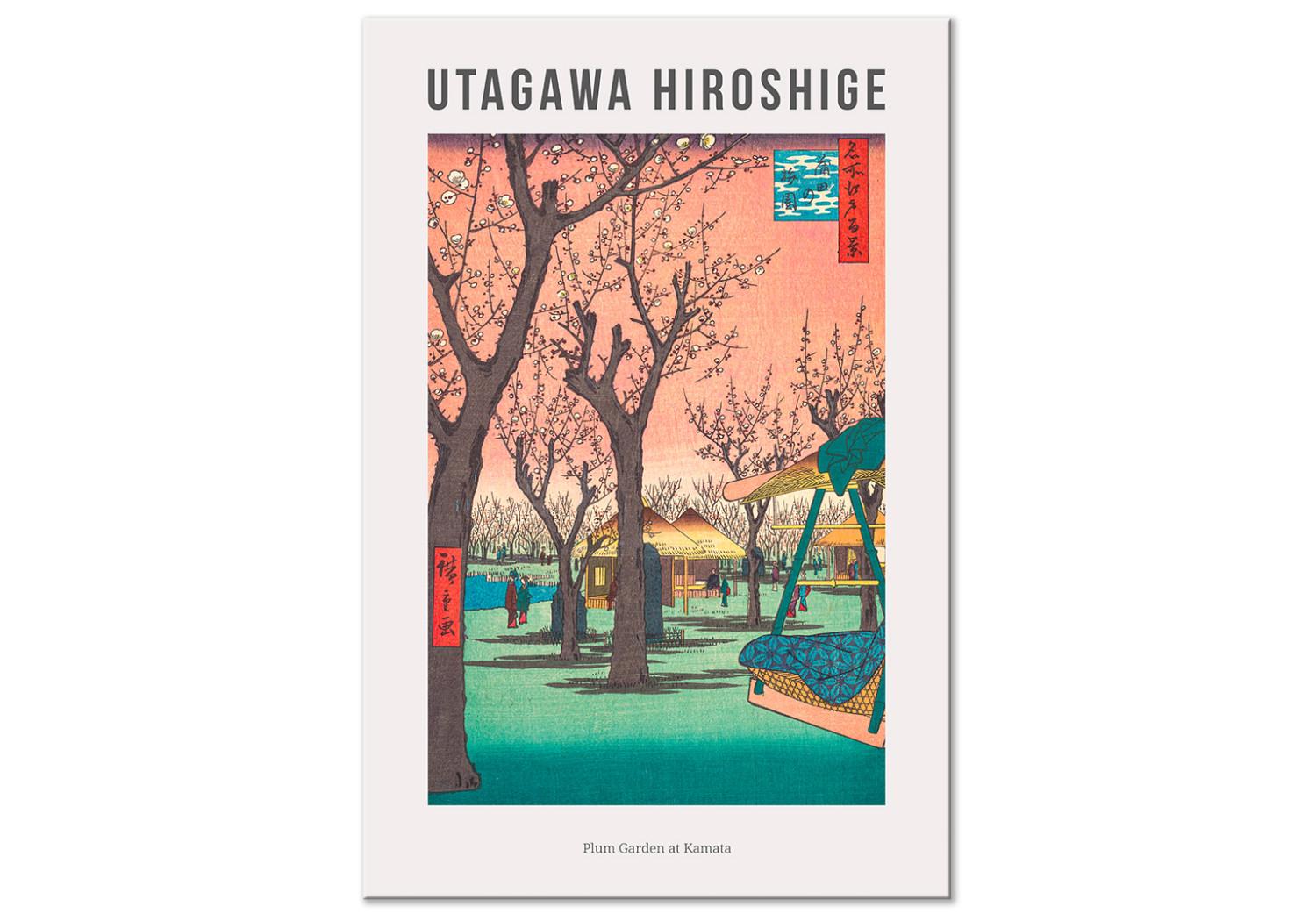 Cuadro decorativo Utagawa Hiroshige (1 parte) - paisaje con árboles y casas