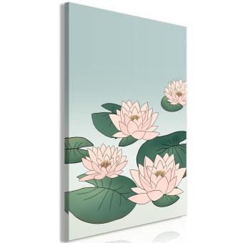 Cuadro Pink Water Lilies (1 Part) Vertical