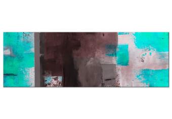 Cuadro Resplandor turquesa (1 parte) - abstracción única en tonos marrones