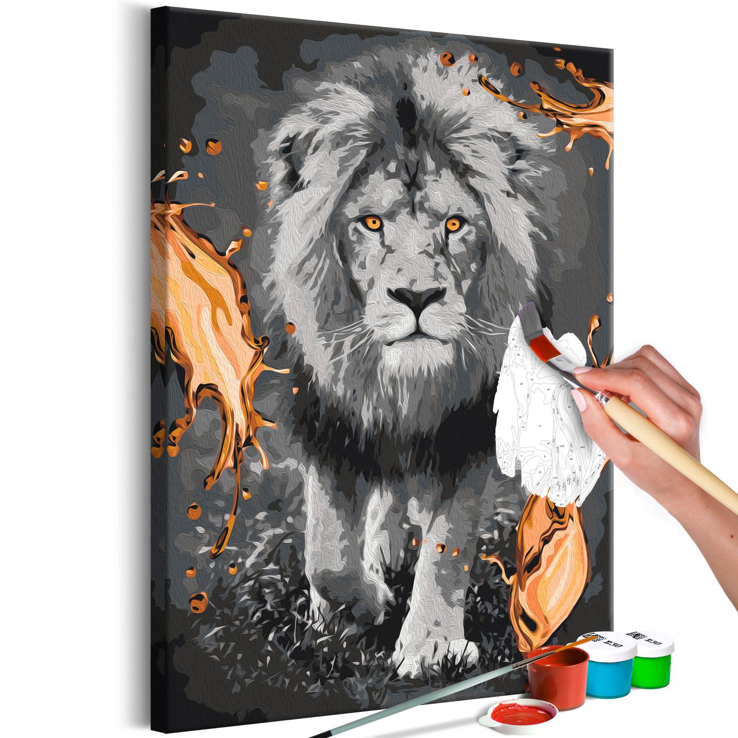 Cuadro para pintar por números Lion & Silk
