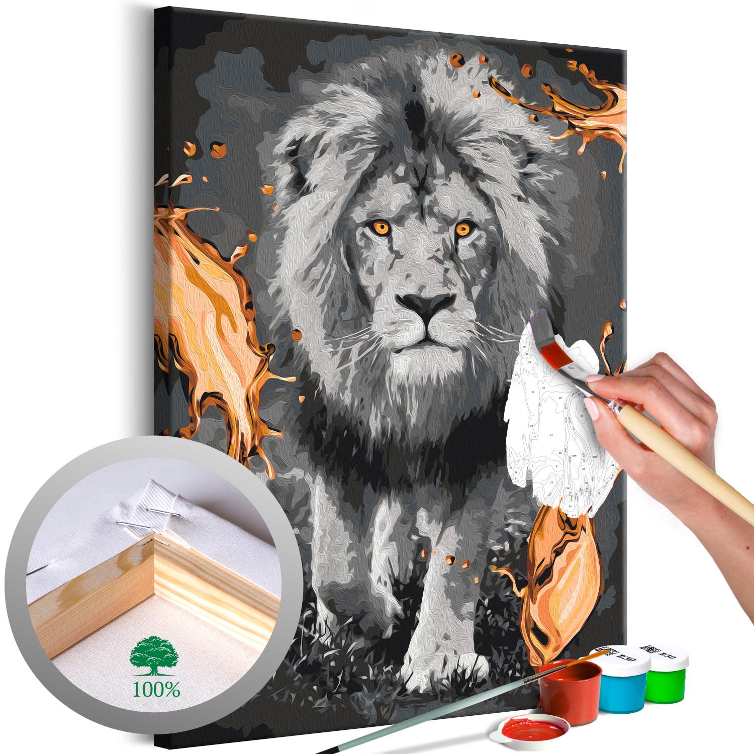 Cuadro para pintar por números Lion & Silk