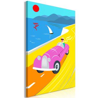 Cuadro Viaje colorido (1 parte) - paisaje con automóvil en el fondo del mar