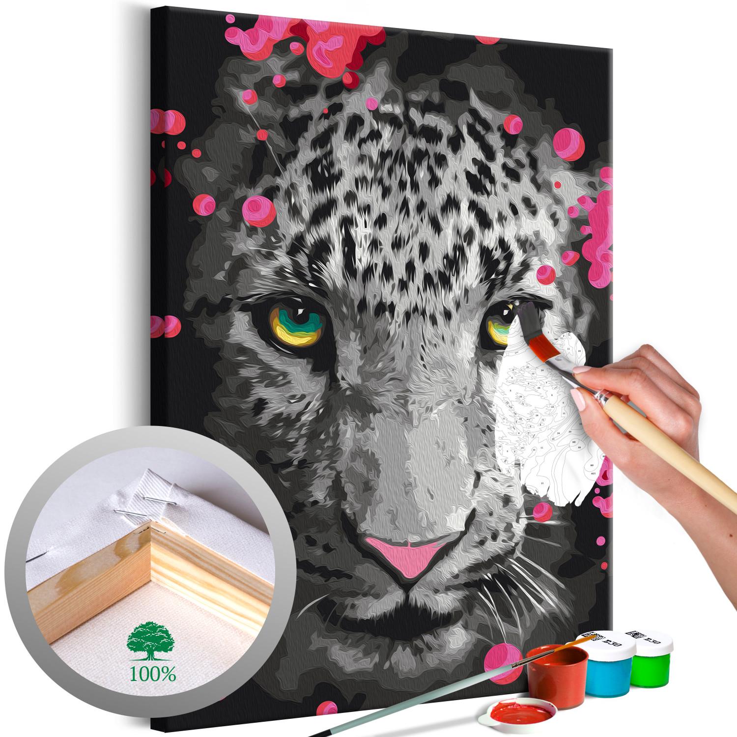  Dibujo para pintar con números Emerald-Eyed Leopard