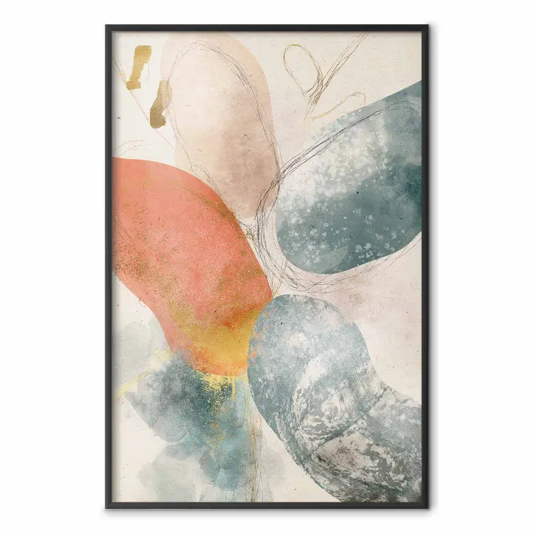 Brisa primaveral - abstracción pastel sobre fondo gris