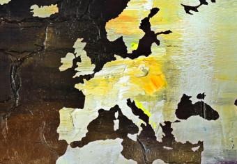 Cuadro decorativo Mapa pintado (1 parte) - abstracción en tonos marrones