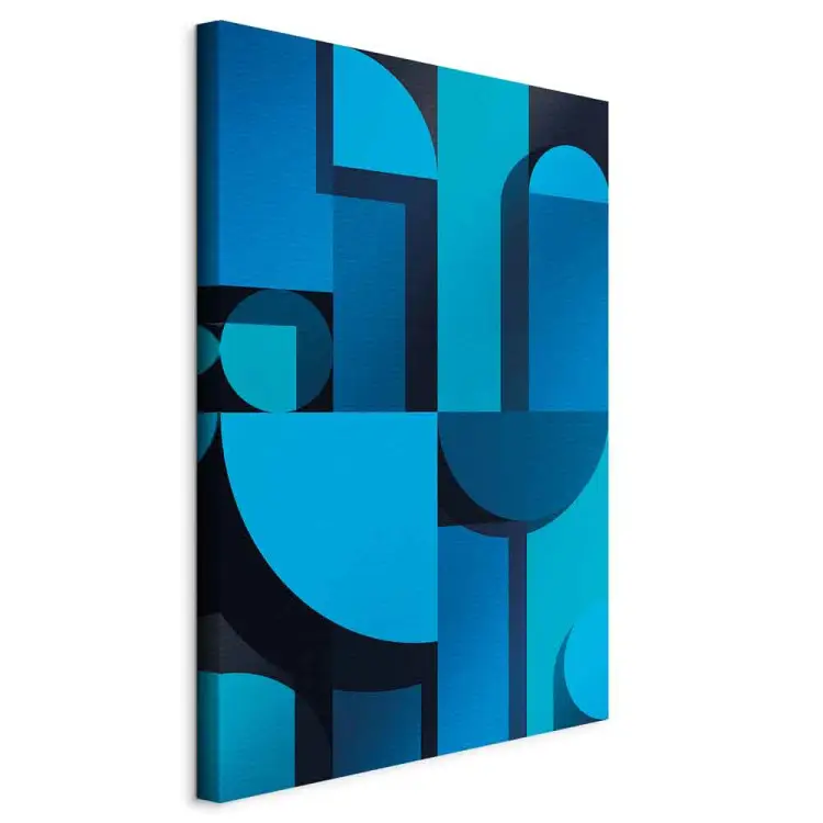 Geometría del arte - abstracción azul al estilo art deco