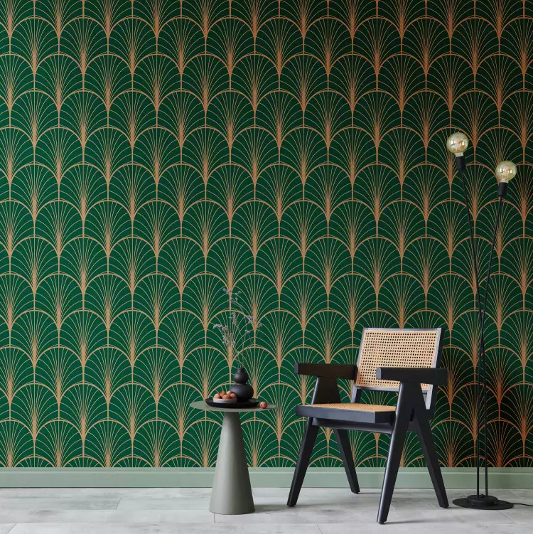 Papel de pared Green Art Deco
