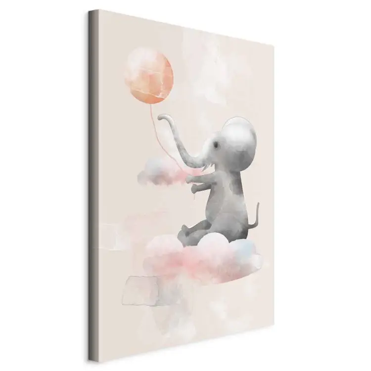 Elefantito nubes vertical - composición niños