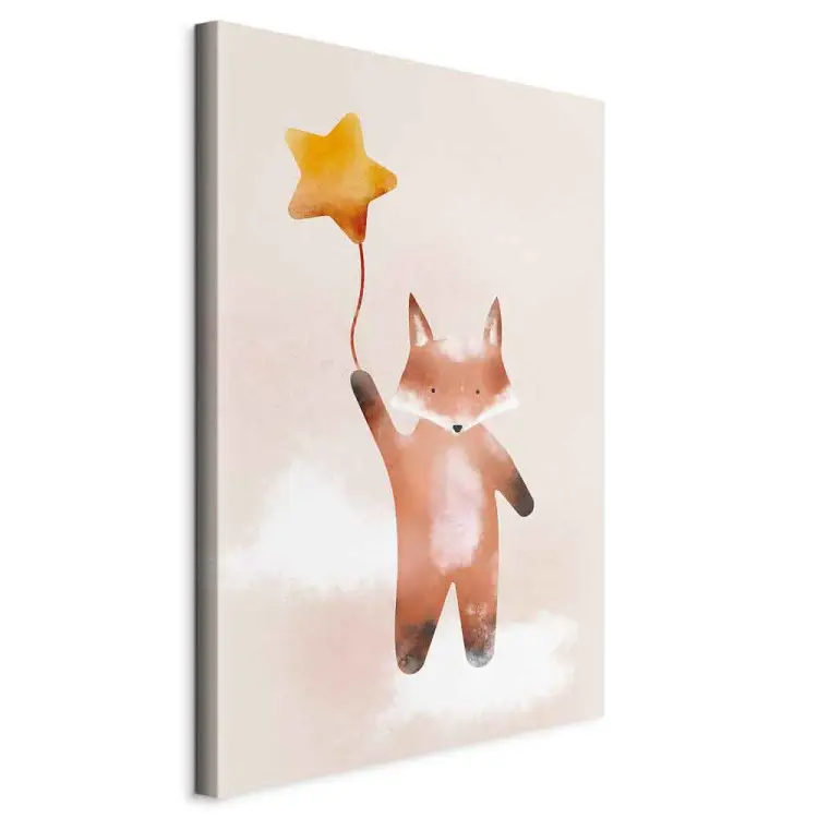 Zorro y estrella vertical - ilustración colorida para niños