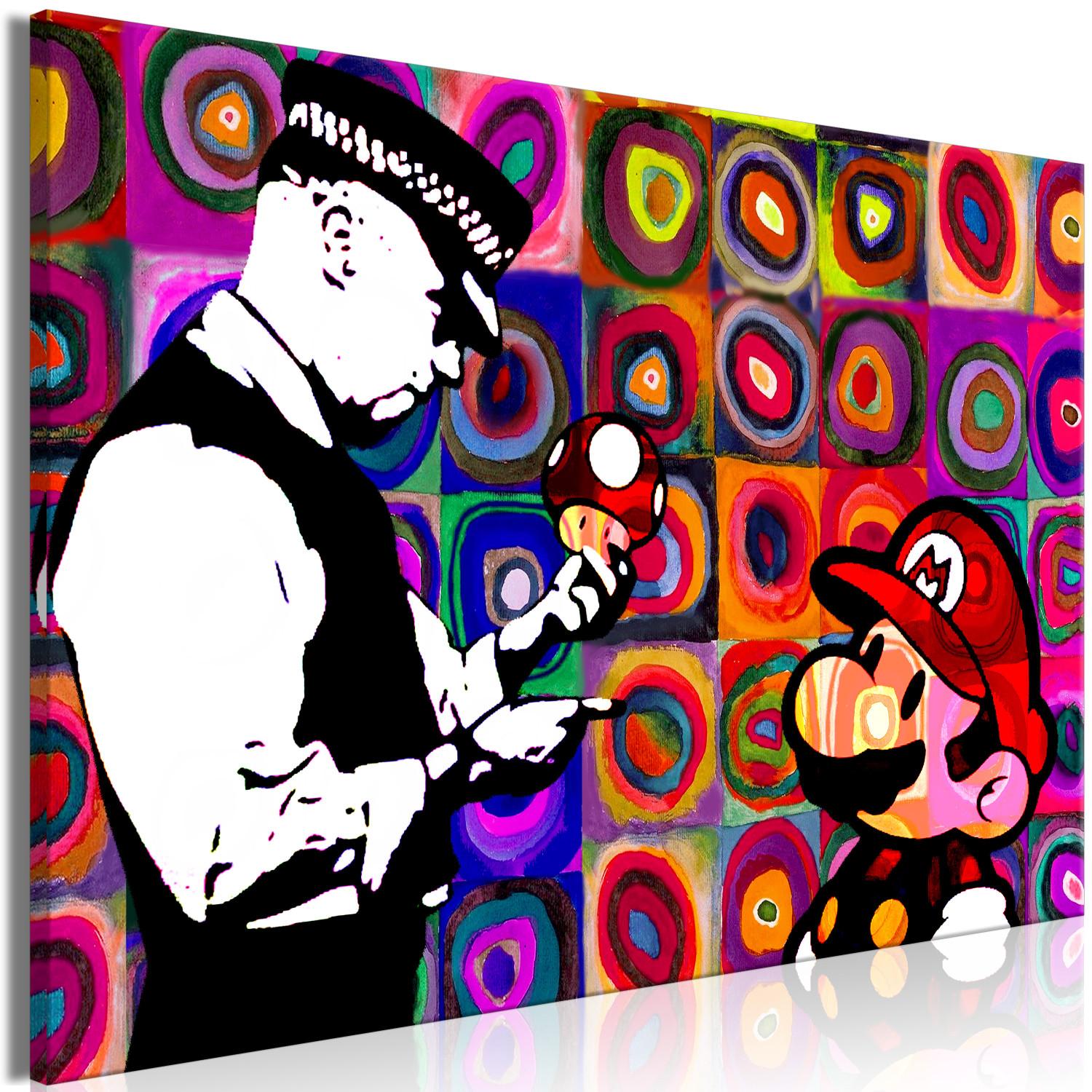 Cuadro decorativo Inspiración de Kandinsky (1-pieza) amplio - mural colorido con Mario