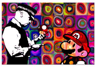 Cuadro decorativo Inspiración de Kandinsky (1-pieza) amplio - mural colorido con Mario