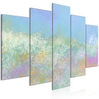 Cuadro Prado estival (5-pieza) amplio - abstracción en flores coloridas
