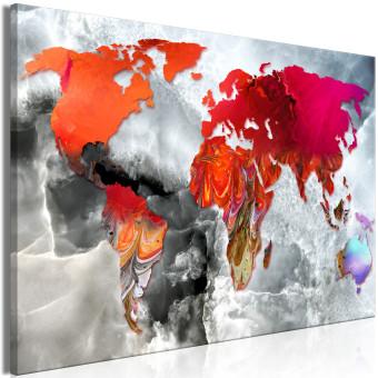 Cuadro decorativo Map With Red Accent (1 Part) Wide