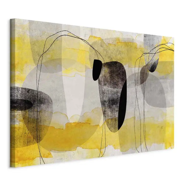 Abstracción - Composición geométrica en amarillo y negro