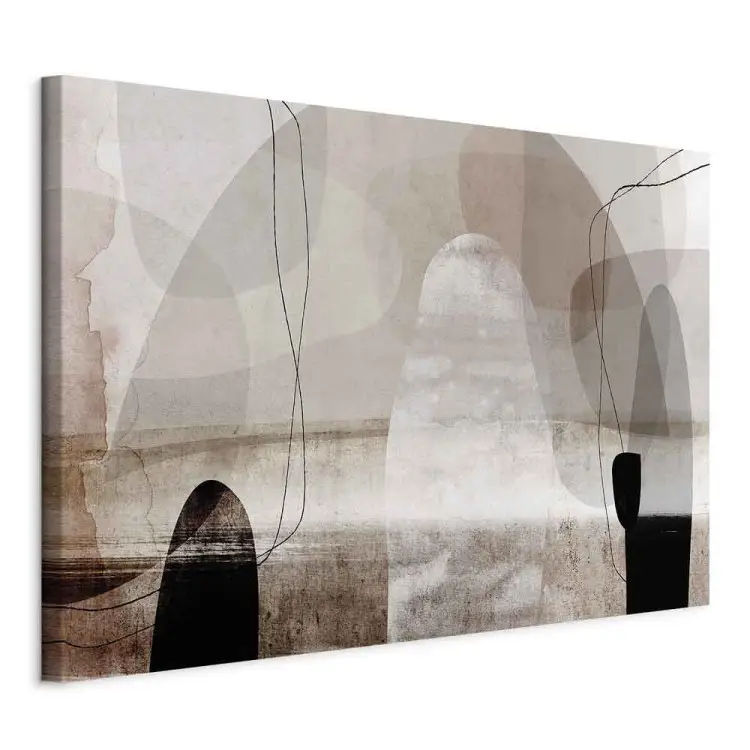 Abstracción - Formas irregulares beige con acentos negros