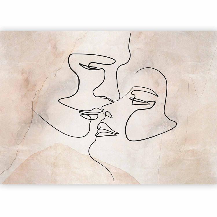 Kiss of Love - Line Art Style Graphics of a Kissing Couple