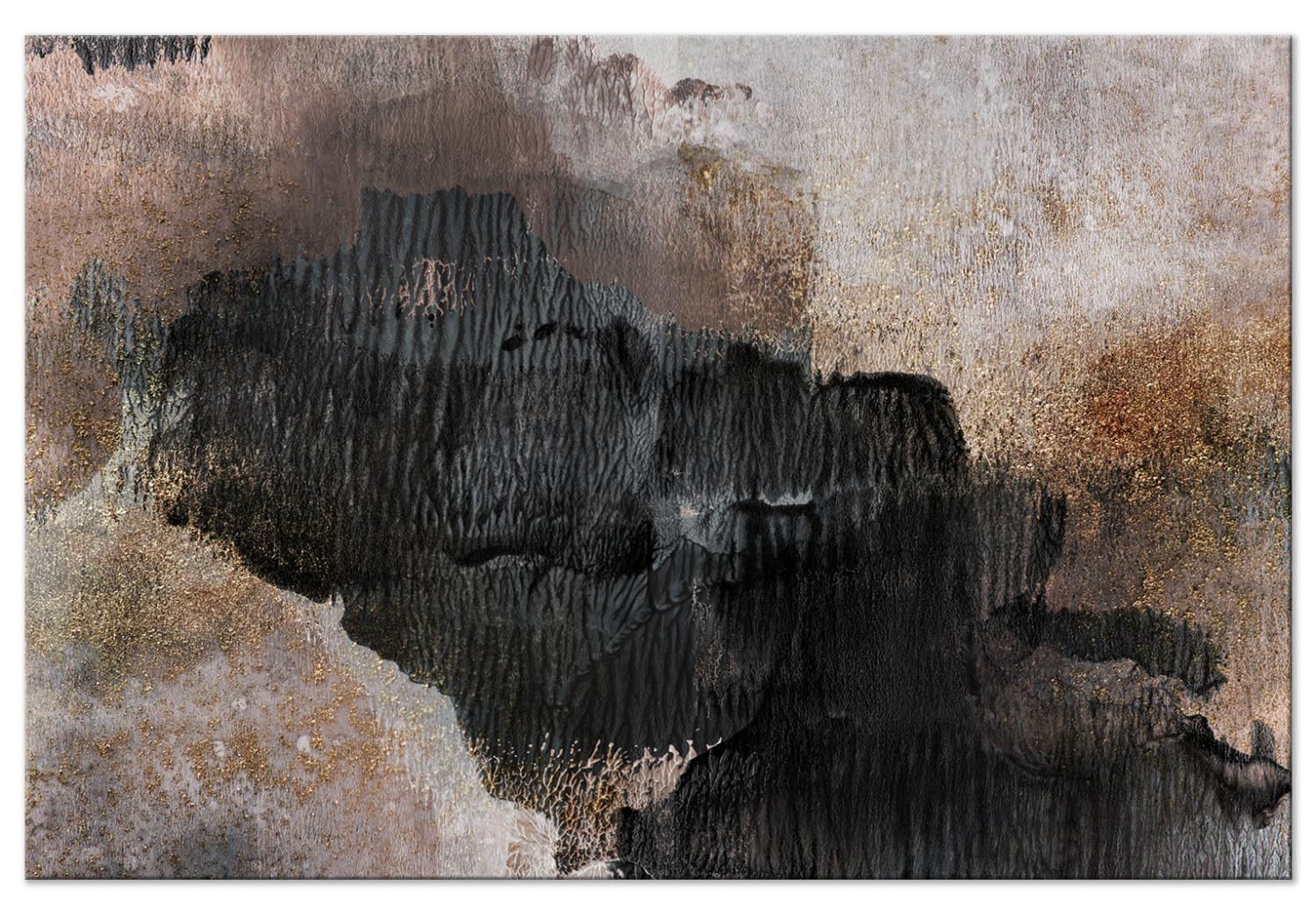 Cuadro decorativo Oasis Beige (1-parte) - Abstracción con toques negros