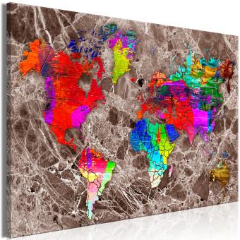 Cuadro decorativo Colorful World - Multicolored Abstract World Map