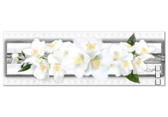 Cuadro White Flowers - Spring Blooming on an Abstract Light Background