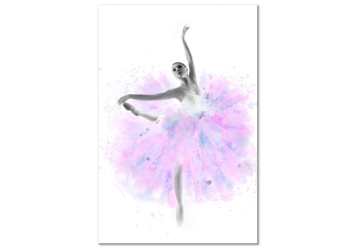 Cuadro decorativo Bailarina en Danza (1-parte) - Mujer en vestido de tul violeta