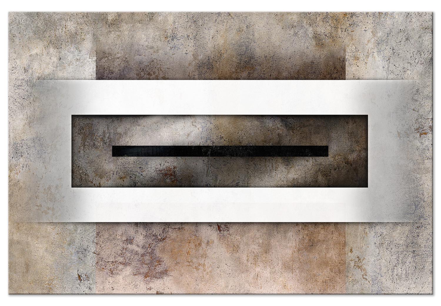 Cuadro Abstraction - Black Rectangle in a White Frame on a Beige Background
