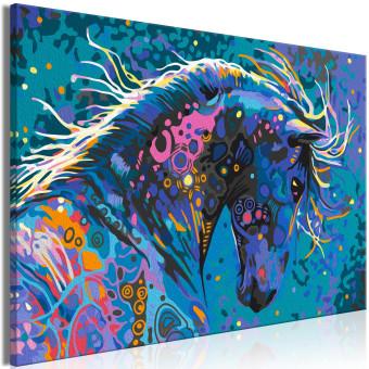 Cuadro para pintar por números Starry Horse - Colorful Animal with Abstract Fur