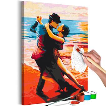  Dibujo para pintar con números Passionate Tango - Couple in Love Dancing in the Background of the Sea